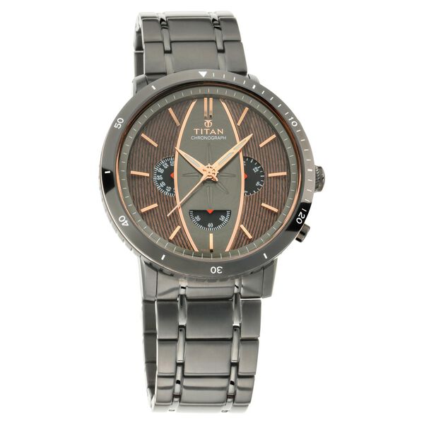 Titan Maritime Anthracite Dial Chronograph Stainless Steel Strap watch for Men - image number 0