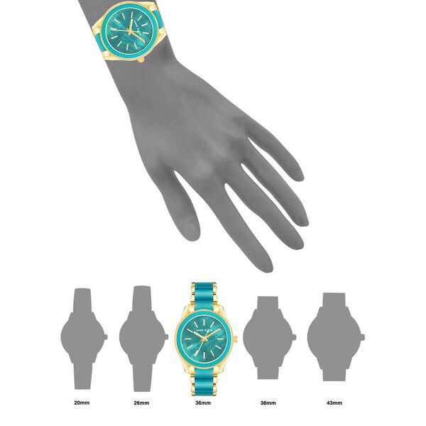 Anne Klein Quartz Analog Teal Dial Teal Metal Strap Watch For Women - image number 3