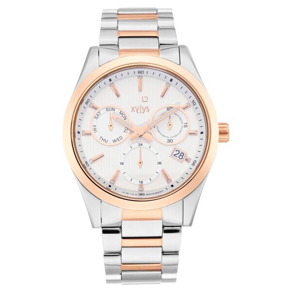 Xylys Swiss Multifunction Two Toned Stainless Steel Strap White Dial Watch For Men - image number 1
