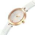 Titan Nebula Lotus 18 KT Gold Quartz Analog Mother Of Pearl Dial White Leather Strap Watch For Women - image number 3