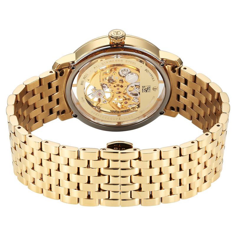 Titan Mechanical Slimline Golden Dial Mechanical Stainless Steel Strap watch for Men - image number 5