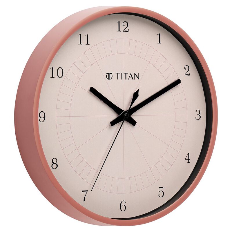 Buy Online Titan Classic Quartz Analog Pink Dial Wall Clock w0043pa02