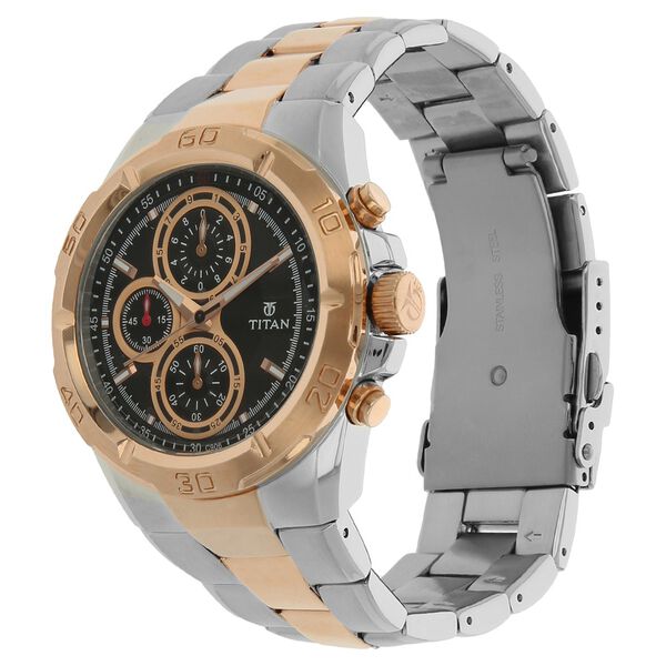 Titan Regalia Black Dial Chronograph Stainless Steel Strap watch for Men - image number 1