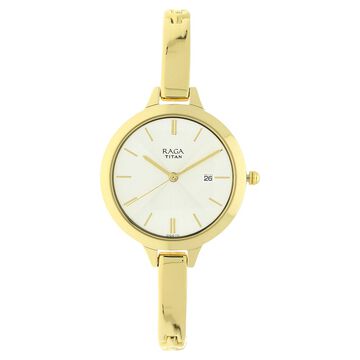 Titan Raga Viva Champagne Dial Analog with Date Strap watch for Women