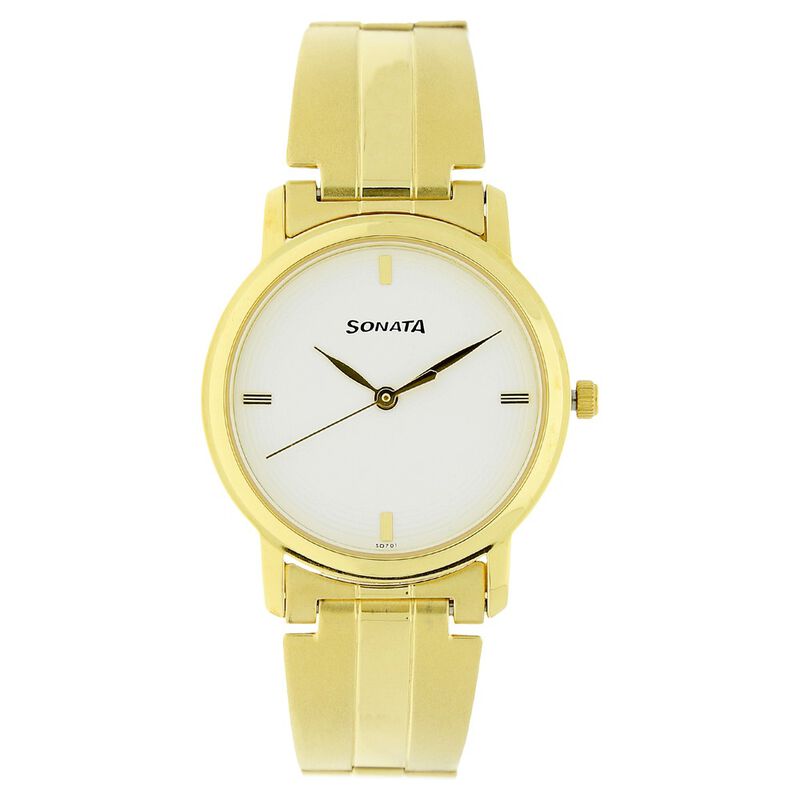 Sonata Quartz Analog Silver Dial Stainless Steel Strap Watch for Men