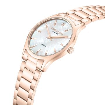 Kenneth Cole Quartz Analog Mother Of Pearl Dial Stainless Steel Strap Watch For Couple