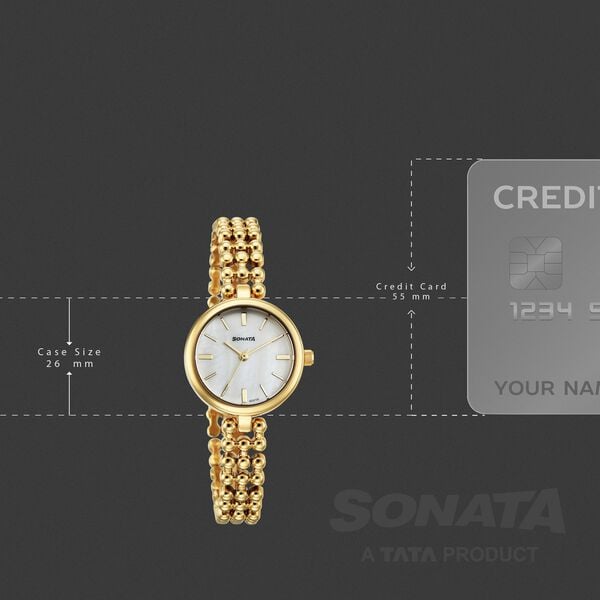 Sonata Festive Quartz Analog White Dial Metal Strap Watch For Women - image number 3