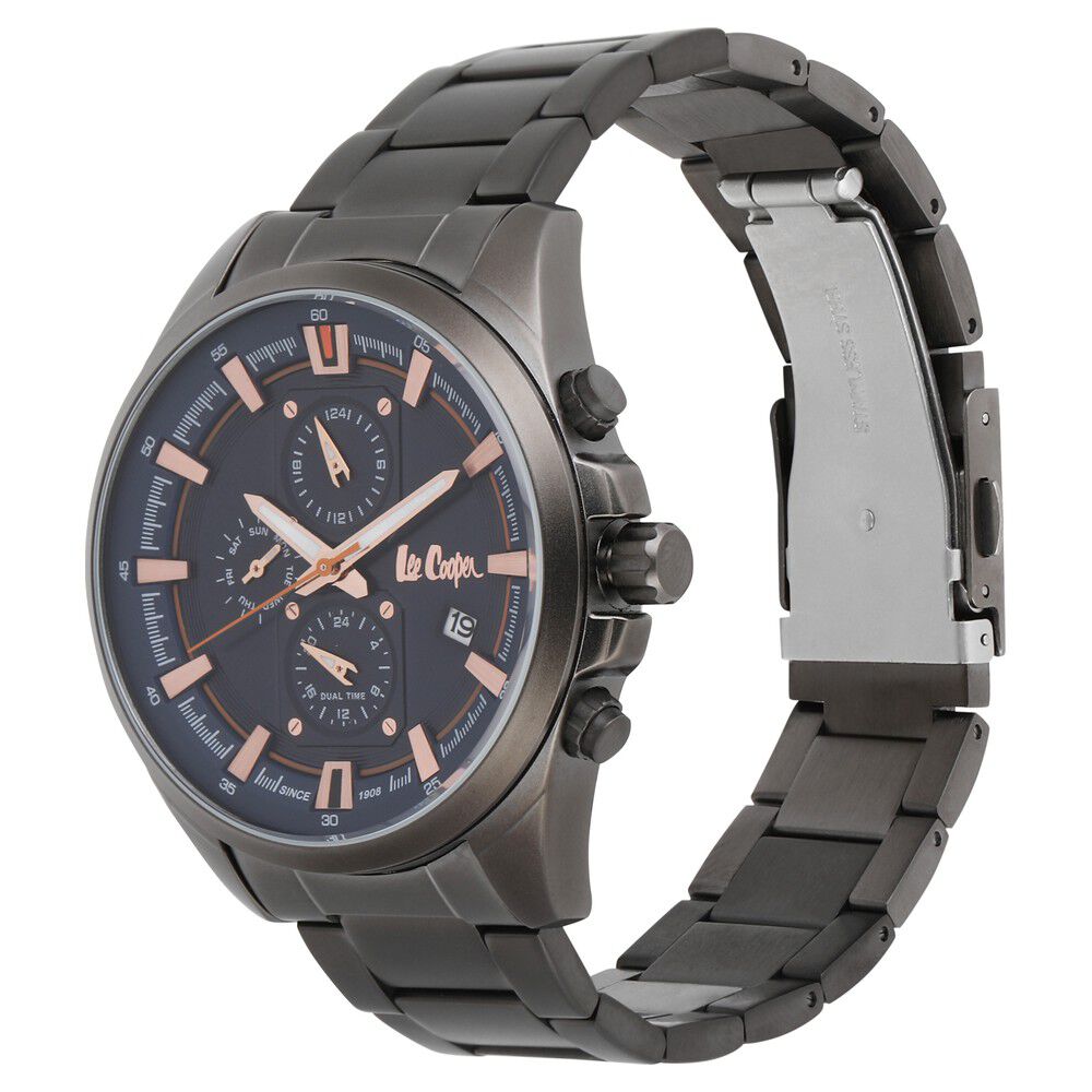 Buy Online Lee Cooper Quartz Analog Blue Dial Metal Strap Watch