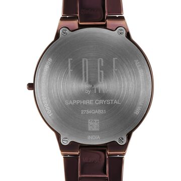 Edge Velora Quartz Analog Brown Dial Brown Stainless Steel Strap Watch For Women