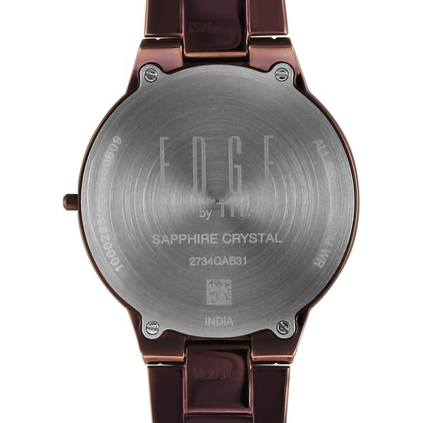 Edge Velora Quartz Analog Brown Dial Brown Stainless Steel Strap Watch For Women - image number 6