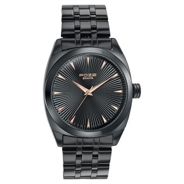 Sonata Poze Quartz Analog Black Dial Black Metal Strap Watch For Men