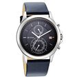 Titan Workwear Silver Dual Time Quartz Leather Strap watch for Men