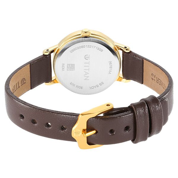 Titan Karishma Brown Dial Leather Strap Watch for Women - image number 4