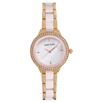 Anne Klein Quartz Analog Mother of Pearl Dial Ceramic Strap Watch for Women