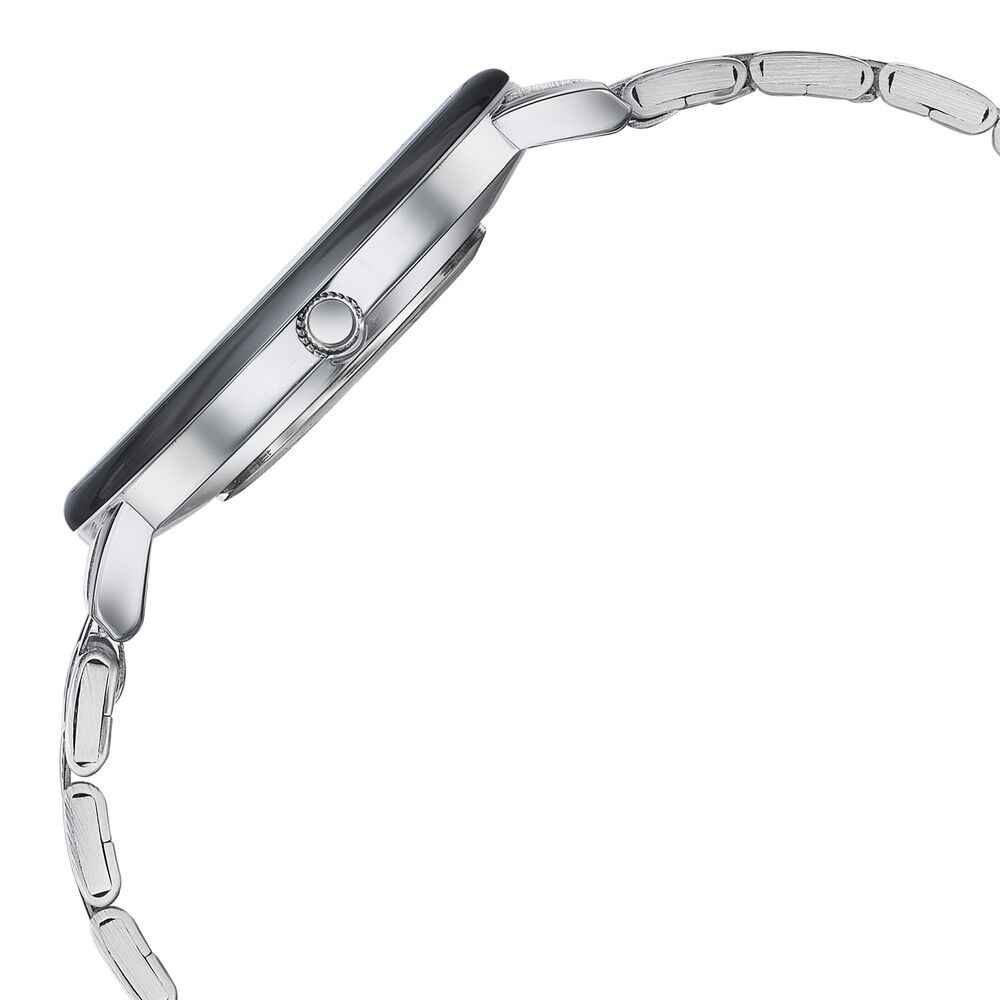 Buy Online Sonata Poze Quartz Analog Black Dial Silver Metal Strap