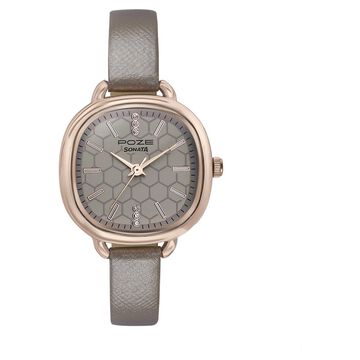 Sonata Poze Quartz Analog Grey Dial Leather Strap Watch For Women