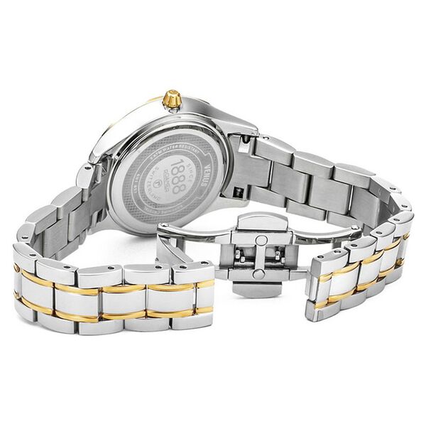 Roamer Venus Diamond Quartz Analog Blue Mother Of Pearl Dial Two Toned Stainless Steel Strap Watch For Women - image number 1