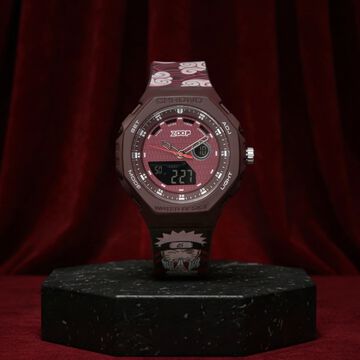 Zoop Naruto Ana-Digi Watch with Maroon Case and Maroon and Maroon Multi Color Strap for Kids and Anime lovers, By Titan