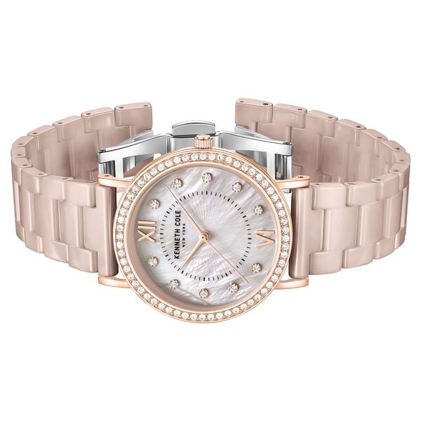 Kenneth Cole Quartz Analog Grey Dial Brown Ceramic Strap Watch For Women - image number 2