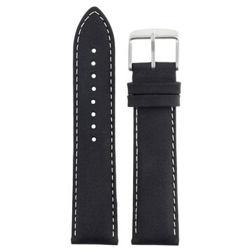 22 mm Black Genuine Leather Straps for Men