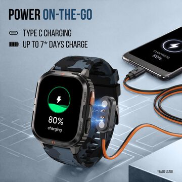 Fastrack Smart Xtreme S Smartwatch with 4.9 cm AMOLED Display BT Calling & Health Monitoring