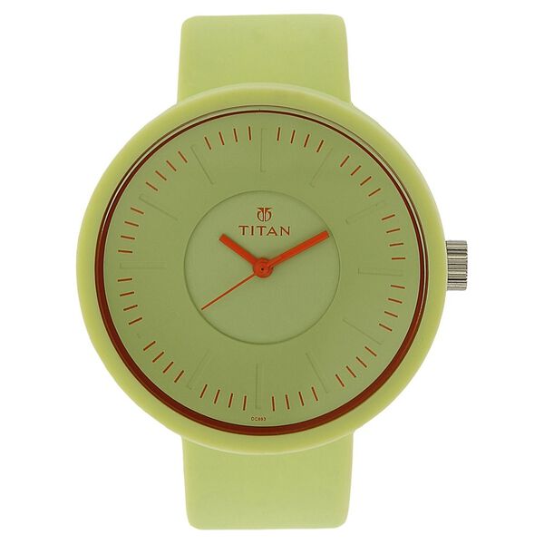 Titan Quartz Analog Green Dial Plastic Strap Watch for Women - image number 0