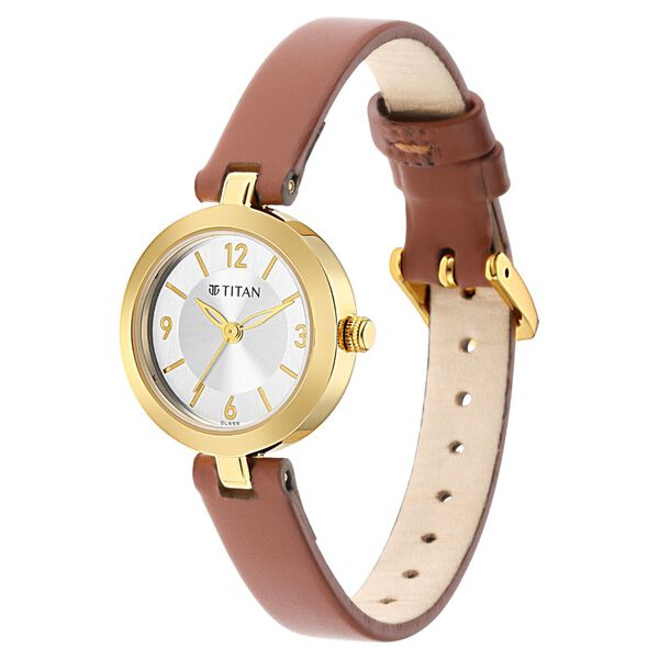 Titan Lagan Silver Dial Analog Leather Strap Watch for Women - image number 2