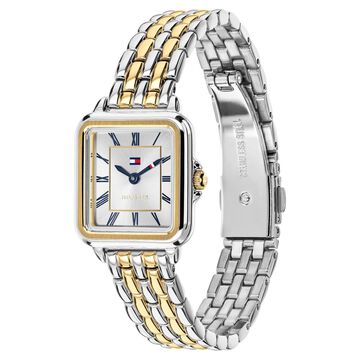 Tommy Hilfiger Quartz Analog Silver Dial Two Toned Stainless Steel Strap Watch For Women