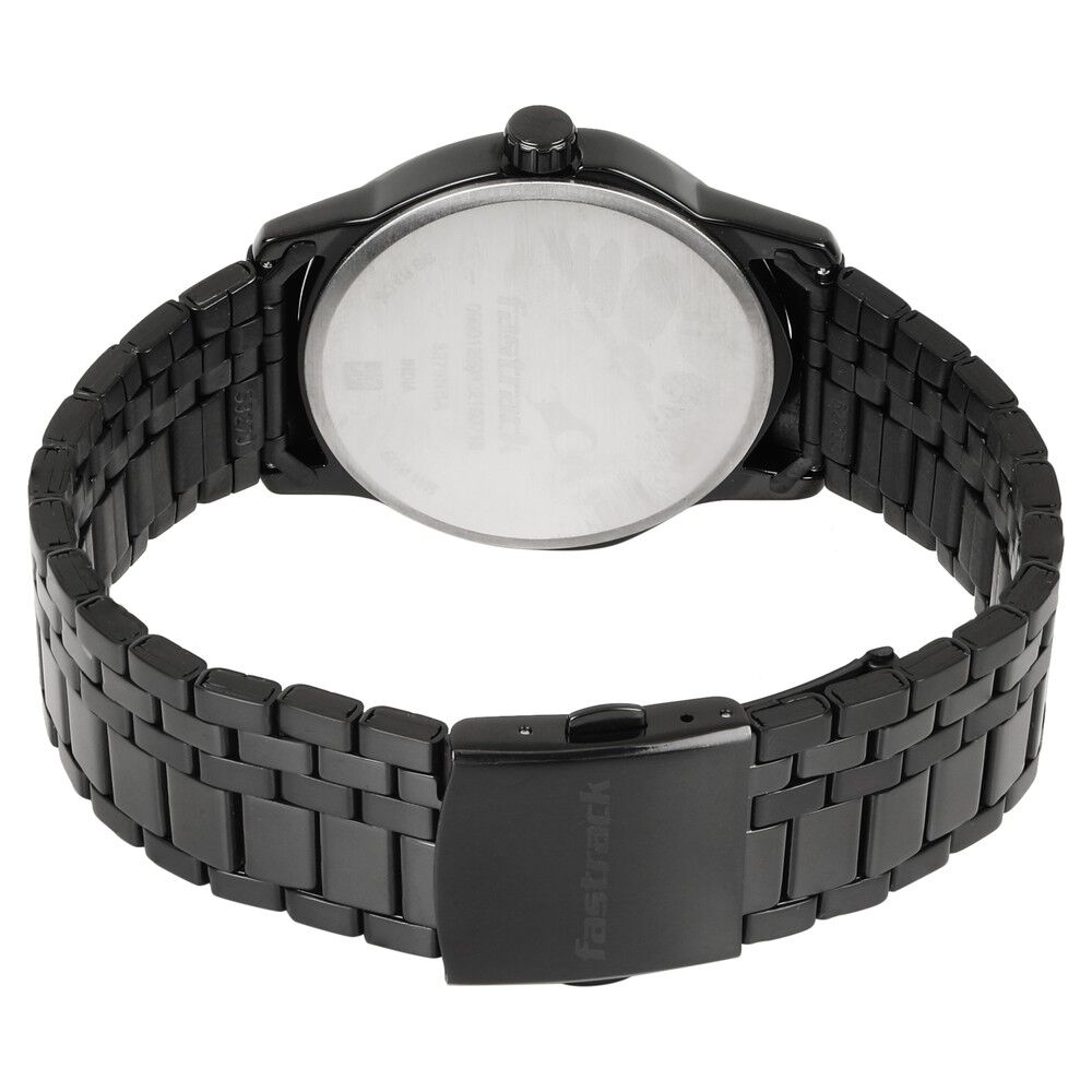 Buy Online Fatrack Exuberant Black Dial Stainless Steel Strap Watch for Guys 3279nm01 p Titan