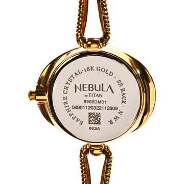 Titan Nebula Vintage 18k Gold Analog with Diamond Watch for Women