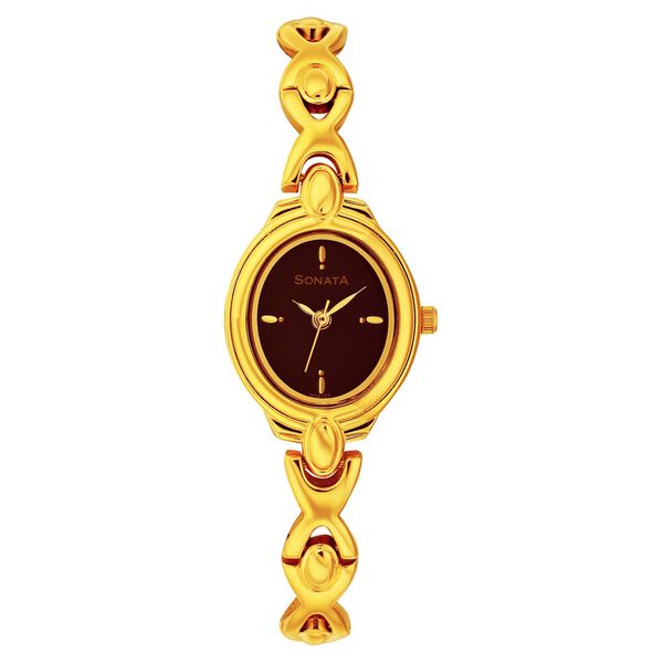 Sonata Quartz Analog Black Dial Stainless Steel Strap Watch for Women - image number 0