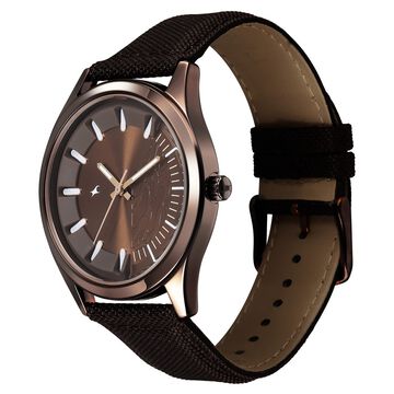 Fastrack Wild Quartz Analog Brown Dial Brown Leather Strap Watch For Guys