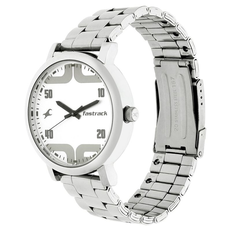 Fastrack Bold Quartz Analog White Dial Stainless Steel Strap Watch for Guys - image number 2