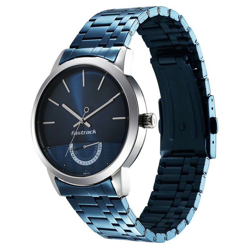 Fastrack Opulence Quartz Analog with Date Blue Dial Stainless Steel Strap Watch for Guys - image number 3
