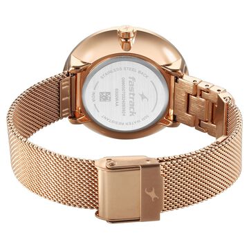 Fastrack Fleek Quartz Analog Green Dial Stainless Steel Strap Watch for Girls