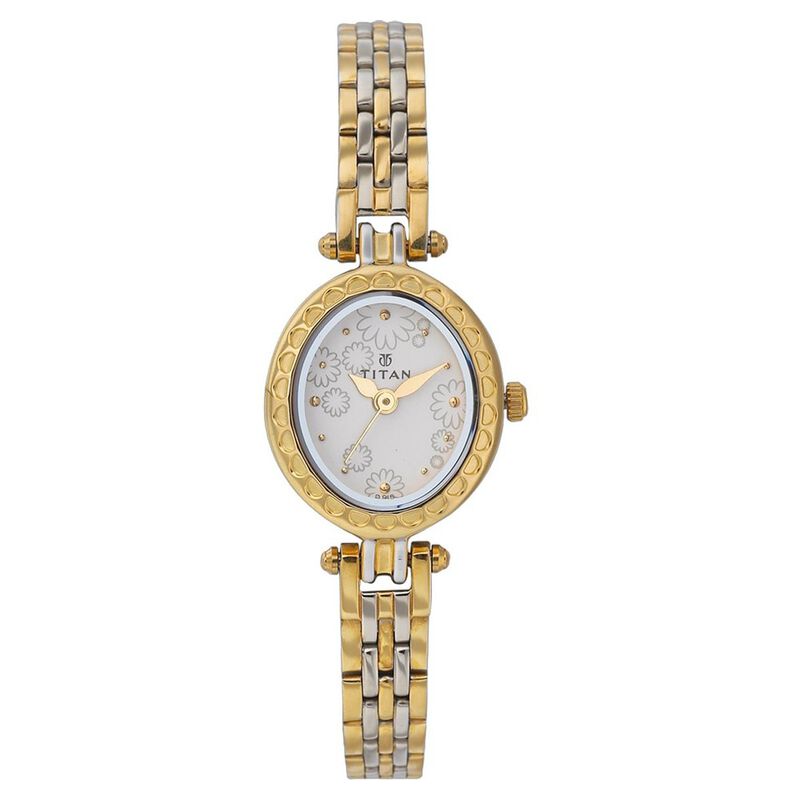 Titan Quartz Analog Silver Dial Watch for Women