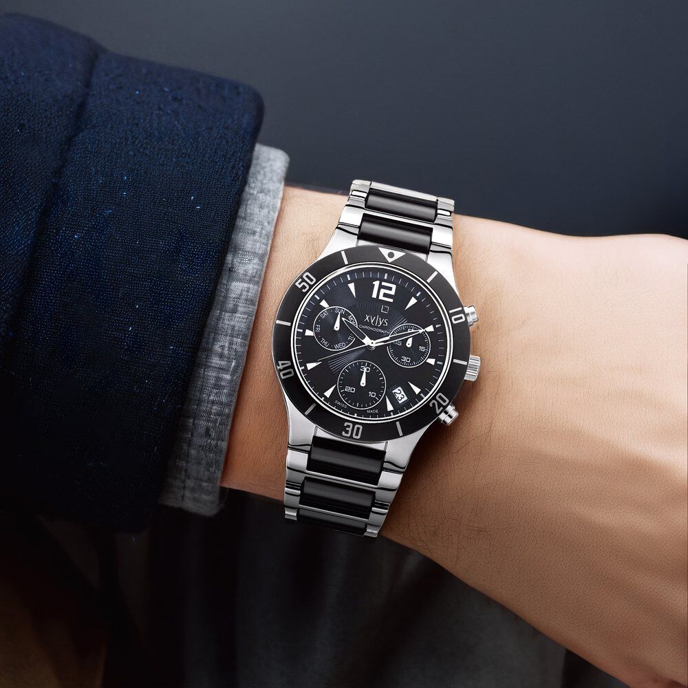 Buy Online Xylys Swiss Analog Stainless Steel Black Dial Watch for
