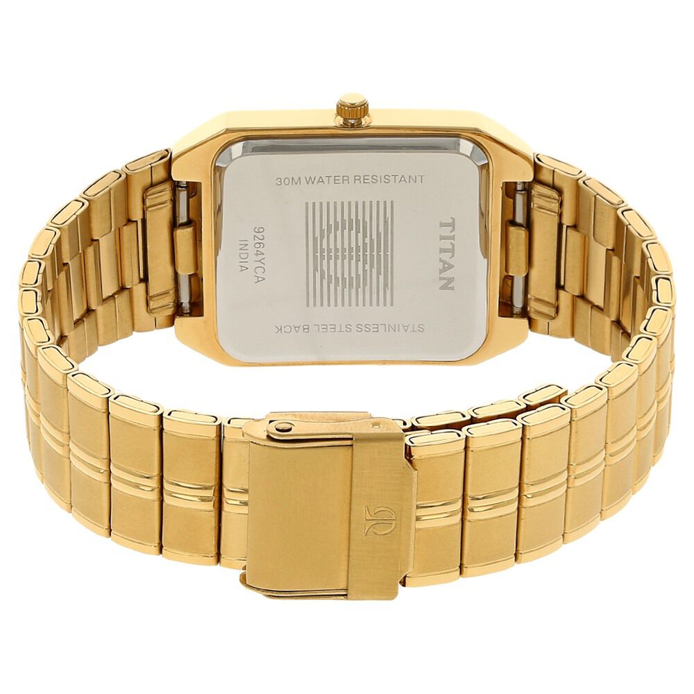 Buy Online Titan Rectangle White Dial Analog with Date Metal Strap