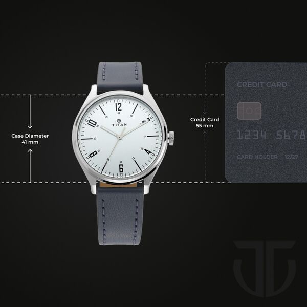 Titan Men's Minimalist Zen Watch: Sleek Leather Strap with Contrast Hands - image number 3