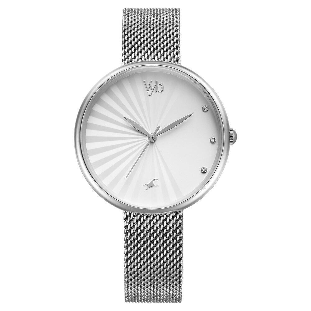 Buy Online Fastrack Vyb Mirage Quartz Analog White Dial Stainless