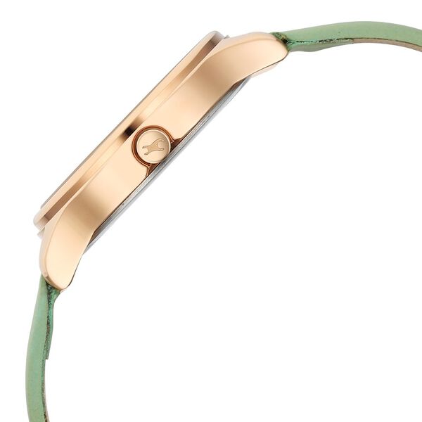 Fastrack Stunners Quartz Analog Green Dial Green Leather Strap Watch For Girls - image number 3