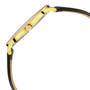 Titan Nebula Lustre 18k Gold Analog Leather Strap Watch for Men