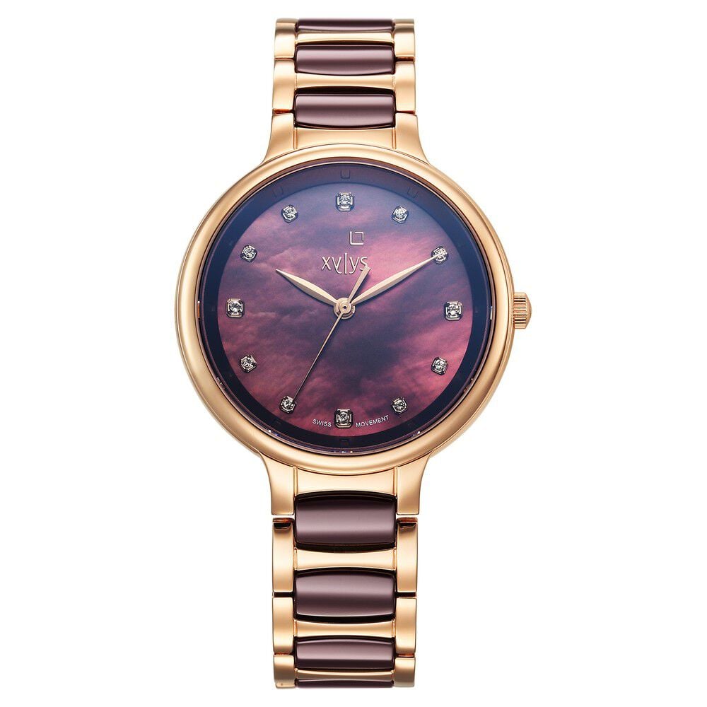 Buy Online Xylys Swiss Analog Rose Gold Steel And Ceramic Strap Mother Of Pearl Dial Watch For Women 45022kd01e Titan