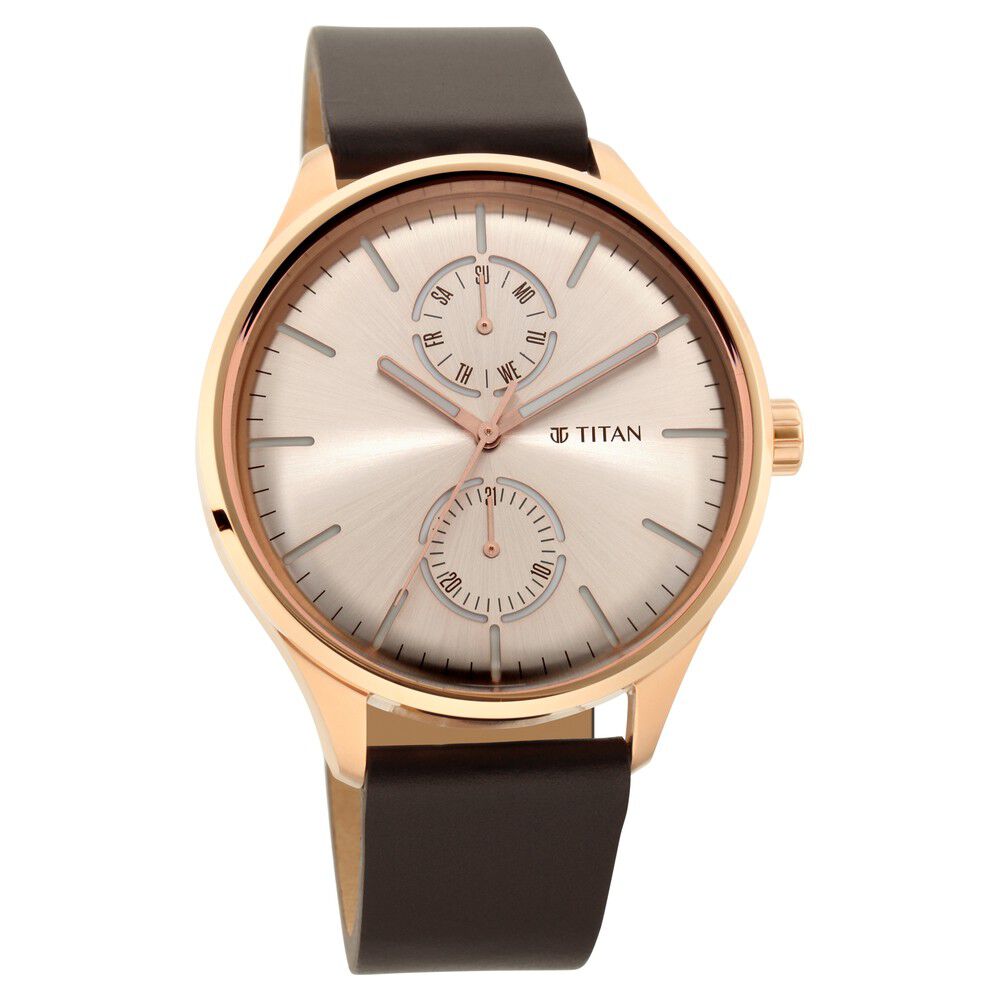 Titan champagne dial analog watch 2025