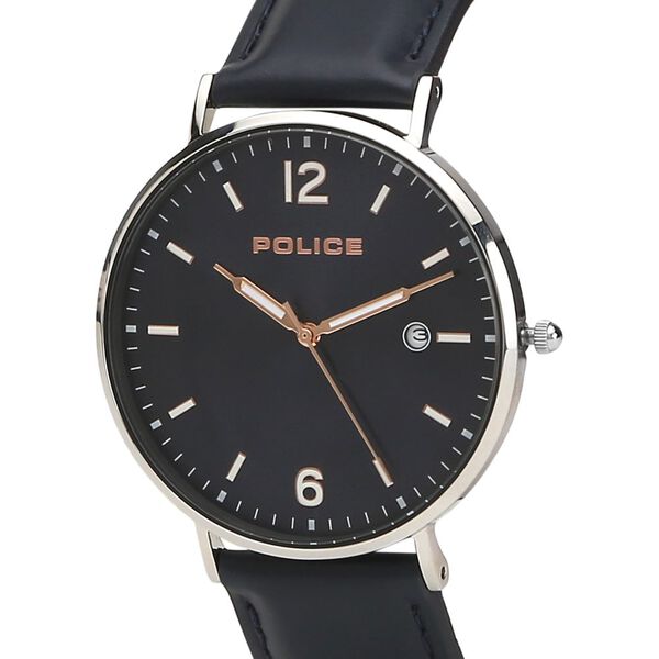 Police Quartz Analog Blue Dial Leather Strap Watch for Men - image number 1