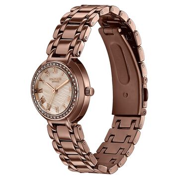 Poze By Sonata Quartz Analog Beige Dial Brown Metal Strap Watch For Women