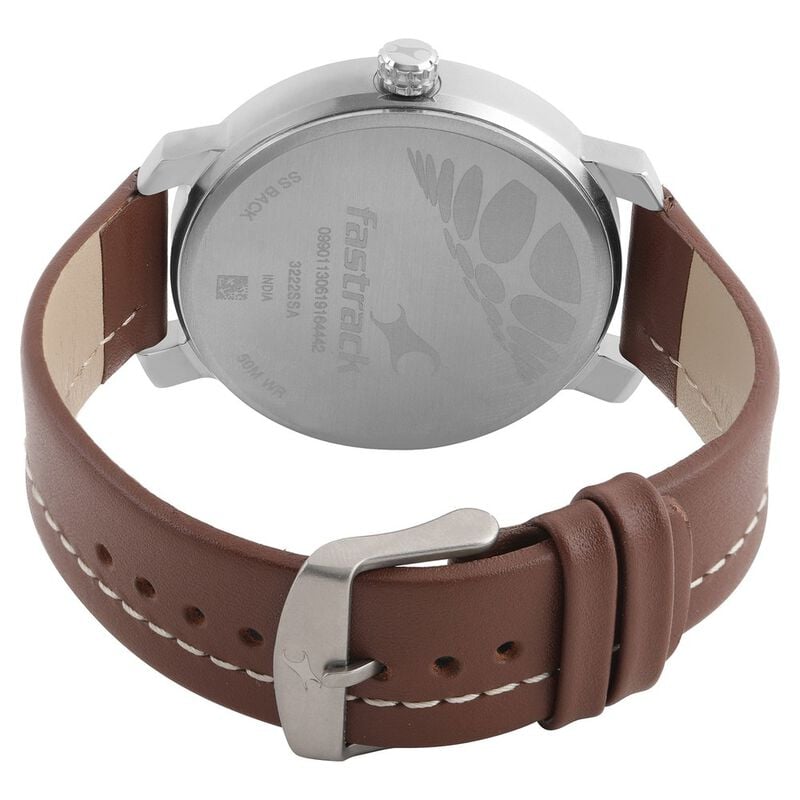 Fastrack Quartz Analog Grey Dial Leather Strap Watch for Guys - image number 4