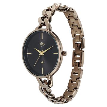 Vyb Spotlight By Fastrack Quartz Analog Black Dial Metal Strap Watch For Girls