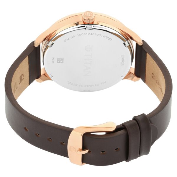 Titan Evoke Champagne Dial Analog with Day and Date Stainless Steel Strap watch for Men - image number 4
