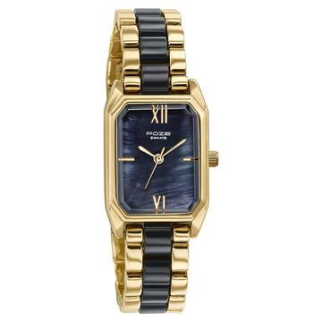 Poze By Sonata Quartz Analog Black Mother Of Pearl Dial Two Toned Metal & Plastic Strap Watch For Women
